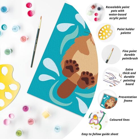 مجموعة Ravensburger CreArt Otter Love للطلاء حسب الأرقام - مجموعة كاملة مع فرش و10 دهانات مائية - مخططات مرمزة بالألوان - للأعمار من 7 سنوات فما فوق in Kuwait