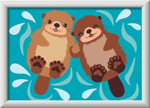 مجموعة Ravensburger CreArt Otter Love للطلاء حسب الأرقام - مجموعة كاملة مع فرش و10 دهانات مائية - مخططات مرمزة بالألوان - للأعمار من 7 سنوات فما فوق in Kuwait