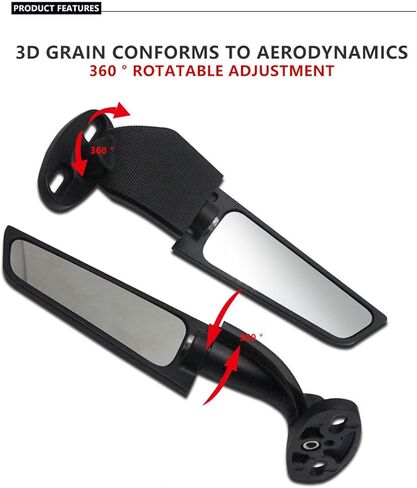 Motorcycle Rearview Mirrors Wind Wing Side Mirrors Stealth Adjustable 360° Fit for Suzuki GSXR 600 700 1000 1300 K1 K2 K3 K4 K5 K6 K7 K8 K9 K10 K11 K12 K13 L7 L17 GSX250R GSX650F GSX1300R in Saudi Arabia