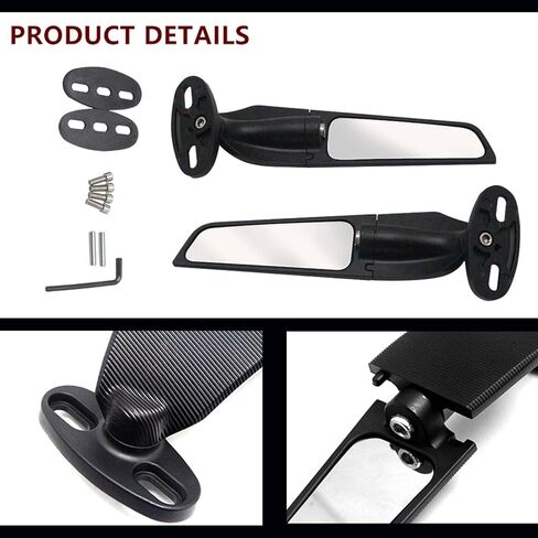 Motorcycle Rearview Mirrors Wind Wing Side Mirrors Stealth Adjustable 360° Fit for Suzuki GSXR 600 700 1000 1300 K1 K2 K3 K4 K5 K6 K7 K8 K9 K10 K11 K12 K13 L7 L17 GSX250R GSX650F GSX1300R in Saudi Arabia