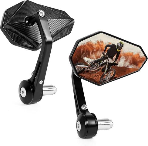 Motorcycle Mirrors 7/8" 22mm Bar End Mirror Anti-Glare Aluminum Handlebar Rear View Mirrors Adjustable Side Mirrors Universal Fit for Motorcycle Dirt Bike Scooter in Saudi Arabia