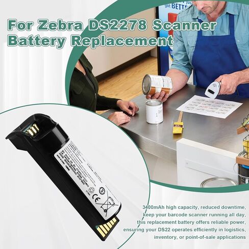 لاستبدال بطارية الماسح الضوئي Zebra DS2278: لرمز Zebra DS2278 DS2208 DS22 BT-000317-01 CR2278 CR2278-PC DS2278SR DS2278-HC بطارية ماسحات الباركود 3400 مللي أمبير في الساعة in Kuwait