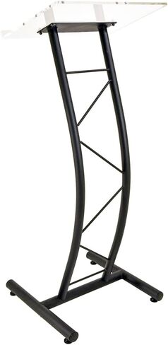 Kingdom KML7B Large Portable Lectern, Stand Up Church Pulpit, Slanted Lectern, Conference Podium for Speakers, Speeches and Other Occasions- Truss Lectern, Black Powder Coat Finish, Metal in Kuwait