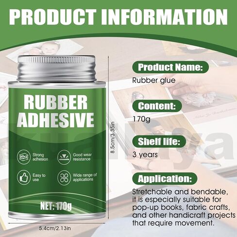 Rubber Cement Glue with Brush, Rubber Cement Bottles Paper Cement High-Toughness Elastic Adhesive for Arts & DIY Crafts Projects Paper Leather Fabric Scrapbooking, 170g Clear in Saudi Arabia