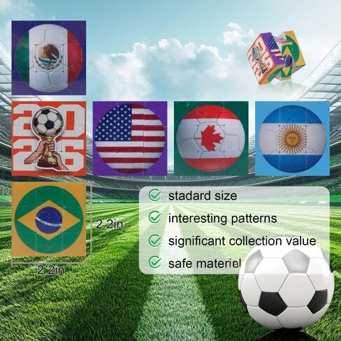لعبة لغز المكعب السحري لكأس العالم لكرة القدم 3 × 3، مكعب سرعة العلم الوطني مع تصميم الكأس، دعابة الدماغ للأطفال البالغين، هدية تخفيف التوتر in Kuwait