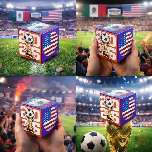 لعبة لغز المكعب السحري لكأس العالم لكرة القدم 3 × 3، مكعب سرعة العلم الوطني مع تصميم الكأس، دعابة الدماغ للأطفال البالغين، هدية تخفيف التوتر in Kuwait