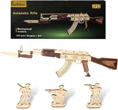 3D Wooden Puzzles for Adults,Wooden Toy for Adults,DIY Rubber Band Gun,Educational Brain Teaser,Best Educational Christmas Birthday Day Gift for Kids(Wooden Gun) in Saudi Arabia