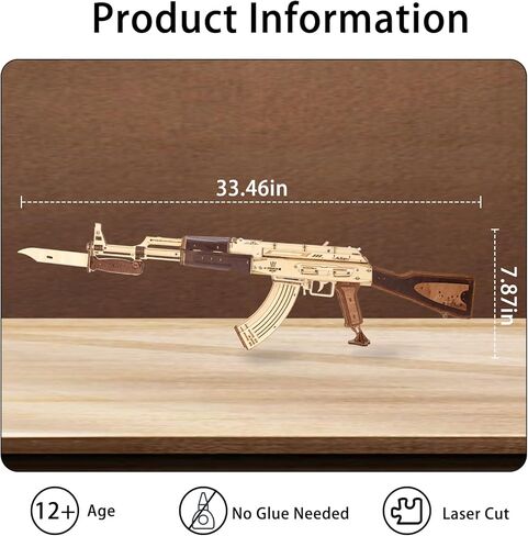 3D Wooden Puzzles for Adults,Wooden Toy for Adults,DIY Rubber Band Gun,Educational Brain Teaser,Best Educational Christmas Birthday Day Gift for Kids(Wooden Gun) in Saudi Arabia
