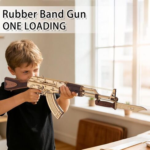 3D Wooden Puzzles for Adults,Wooden Toy for Adults,DIY Rubber Band Gun,Educational Brain Teaser,Best Educational Christmas Birthday Day Gift for Kids(Wooden Gun) in Saudi Arabia