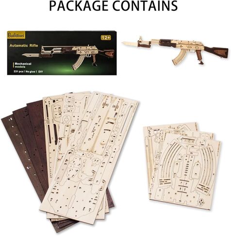 3D Wooden Puzzles for Adults,Wooden Toy for Adults,DIY Rubber Band Gun,Educational Brain Teaser,Best Educational Christmas Birthday Day Gift for Kids(Wooden Gun) in Saudi Arabia