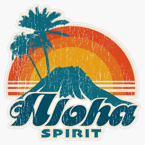 Aloha Spirit of Hawaii Vinyl Sticker Waterproof Decal Laptop Wall Window Bumper Sticker 5" in Kuwait