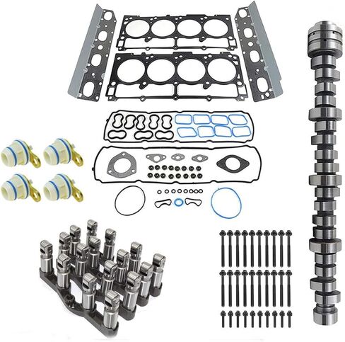 Enginetech 2009-2019 Dodge Ram 1500 2500 5.7L Hemi Jeep Cherokee طقم رافع وعمود كامات كامل غير MDS مع حشوات ومسامير ولولبية ومقابس ومعدن، يناسب موضع المركز، طقم رفع السيارة، طقم رفع in Kuwait