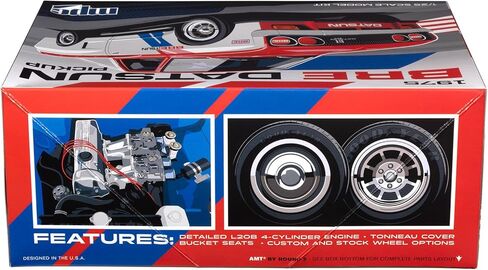 MPC 1975 Datsun Pickup BRE Model Kit – 1:25 Scale Plastic Truck Model, Wide-Body Racer or Stock Build, 129 Parts, Skill Level 2 (Paint & Glue Required) in Kuwait