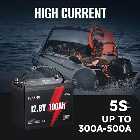 12V 100Ah LiFePO4 Battery for Trolling Motors, Bluetooth Monitoring, BCI Group 24, Self-Heating, Ideal for Marine, Boats, Fish Finders, Kayaks & RVs in Saudi Arabia
