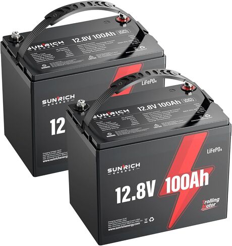 12V 100Ah LiFePO4 Battery for Trolling Motors, Bluetooth Monitoring, BCI Group 24, Self-Heating, Ideal for Marine, Boats, Fish Finders, Kayaks & RVs in Saudi Arabia
