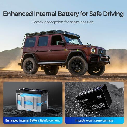 بطارية ليثيوم RENOGY REGO 48V 50Ah بطارية LiFePO4 ذاتية التسخين | نظام إدارة المباني المدمج، IP65، 6000 دورة | الحجم 15.1 × 7.6 × 9.8 بوصة، 51.4 رطلًا، طاقة دورة عميقة قابلة للتوسيع للمركبات الترفيهية والبحرية وخارج الشبكة in Kuwait
