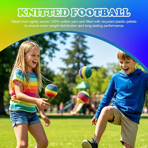 6Pcs Handmade Knitted Footbag, Colorful Crochet Footbag Sacks, 2026 Upgraded Footbags Knitted, Soft Pellet Filled Sack for Skill Training, Random Color and Style Sent in Saudi Arabia