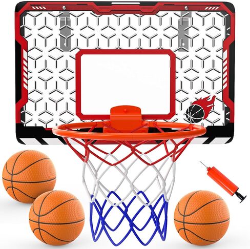EagleStone Mini Basketball Hoop for Door & Wall, Foldable Rim with 3 Balls and Pump, Indoor Basketball Toy Game Set for Kids Adults, Bedroom Office Sports Gift in Saudi Arabia