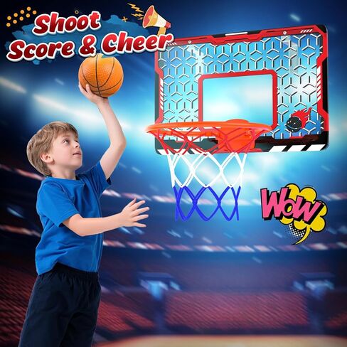 EagleStone Mini Basketball Hoop for Door & Wall, Foldable Rim with 3 Balls and Pump, Indoor Basketball Toy Game Set for Kids Adults, Bedroom Office Sports Gift in Saudi Arabia
