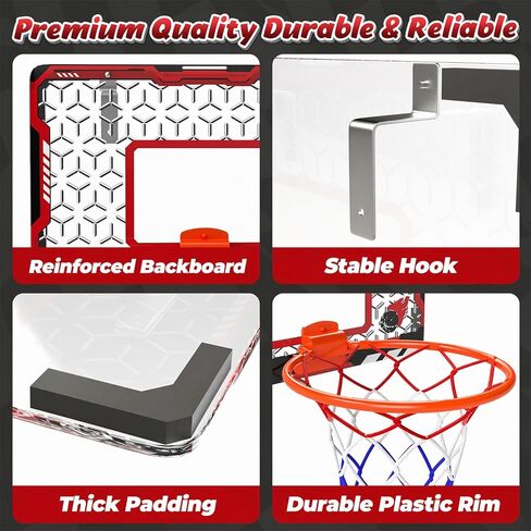 EagleStone Mini Basketball Hoop for Door & Wall, Foldable Rim with 3 Balls and Pump, Indoor Basketball Toy Game Set for Kids Adults, Bedroom Office Sports Gift in Saudi Arabia