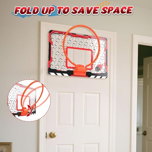 EagleStone Mini Basketball Hoop for Door & Wall, Foldable Rim with 3 Balls and Pump, Indoor Basketball Toy Game Set for Kids Adults, Bedroom Office Sports Gift in Saudi Arabia