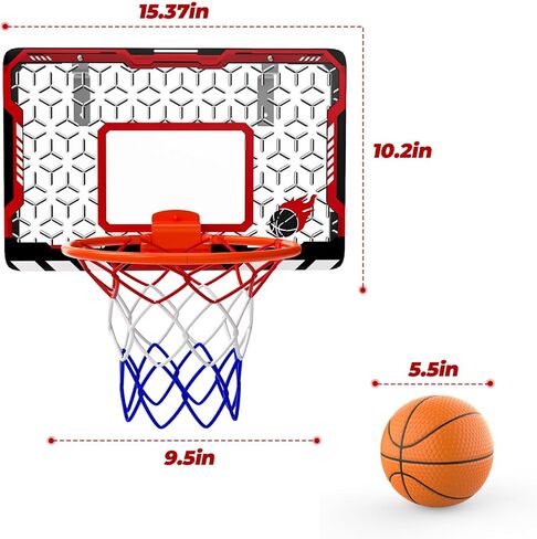 EagleStone Mini Basketball Hoop for Door & Wall, Foldable Rim with 3 Balls and Pump, Indoor Basketball Toy Game Set for Kids Adults, Bedroom Office Sports Gift in Saudi Arabia