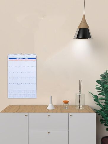 2026 Wall Calendar, Jan–Dec, Large 11" x 17" Hanging Planner, Twin‑Wire Bound, Big Daily Blocks, Holidays, Julian Dates, Sturdy Hanging Hook in Saudi Arabia