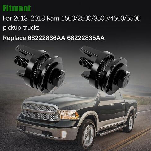 2 قطعة 68222836AA 68222835AA مشابك تثبيت للمصابيح الأمامية تناسب 2013-2018 Ram 1500 2500 3500 4500 5500 شاحنة صغيرة، مسامير تثبيت حشية المصابيح الأمامية in Kuwait