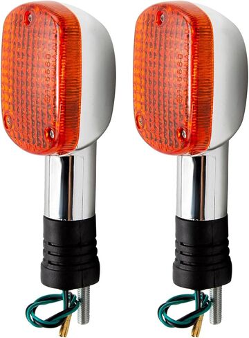 Hoypeyfiy 2Pcs Motorcycle Turn Signals, Chrome Front Lights 12V, Replacement for Honda Shadow VTX Steed Rebel Magna 250 400 750 VLX600 CA250 CMX400 in Kuwait