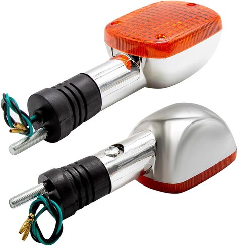 Hoypeyfiy 2Pcs Motorcycle Turn Signals, Chrome Front Lights 12V, Replacement for Honda Shadow VTX Steed Rebel Magna 250 400 750 VLX600 CA250 CMX400 in Kuwait