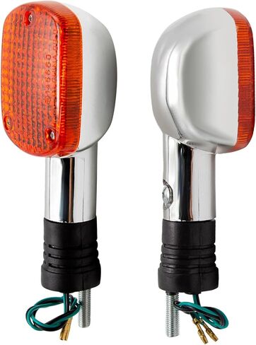 Hoypeyfiy 2Pcs Motorcycle Turn Signals, Chrome Front Lights 12V, Replacement for Honda Shadow VTX Steed Rebel Magna 250 400 750 VLX600 CA250 CMX400 in Kuwait