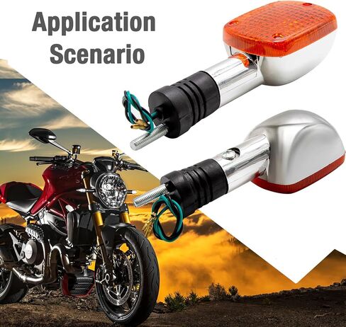 Hoypeyfiy 2Pcs Motorcycle Turn Signals, Chrome Front Lights 12V, Replacement for Honda Shadow VTX Steed Rebel Magna 250 400 750 VLX600 CA250 CMX400 in Kuwait