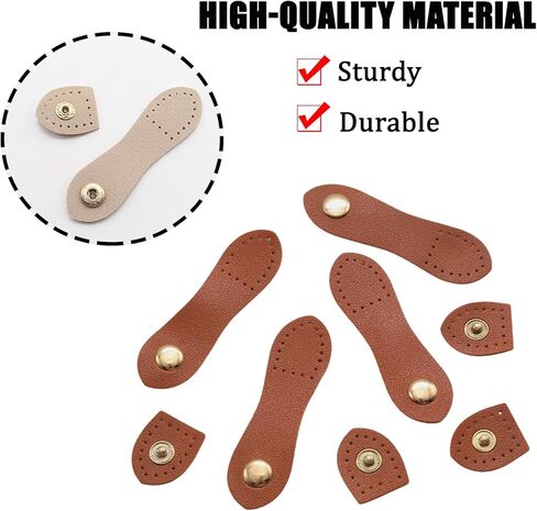 Leather Snap Buckles Button Closures, Sew On Leather Tab Closures Buckles Fasteners in Saudi Arabia