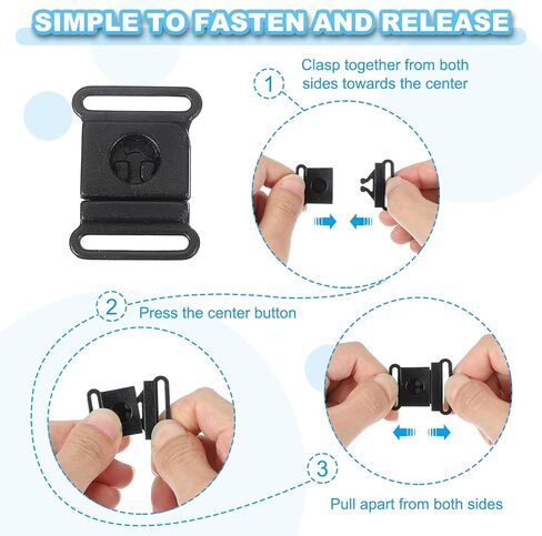 PATIKIL Plastic Safety Breakaway Buckles Webbing Strap Quick Release Buckle Belt Adjuster for Bra Badge Neck Lanyard in Kuwait