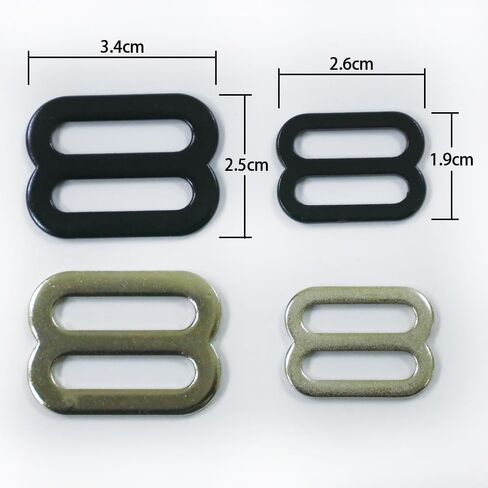 – 20 Pieces 1" & 3/4" Tri-Glide Slide Buckle Belt Adjusters - Black Matte & Bright Iron - Bags Backpack, DIY Accessories, Leathercraft Strap, Hardware Clasp in Saudi Arabia