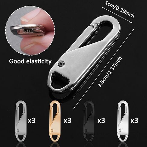 12 PCS Detachable Zipper Pull Head Repair Accessory Universal Zipper Slider for Blazers Bags Outerwear Fixing in Kuwait
