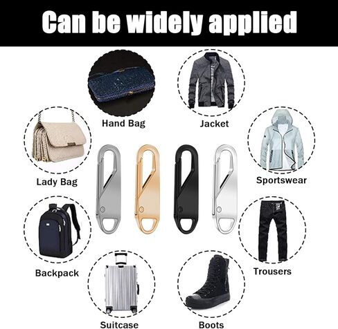 12 PCS Detachable Zipper Pull Head Repair Accessory Universal Zipper Slider for Blazers Bags Outerwear Fixing in Kuwait