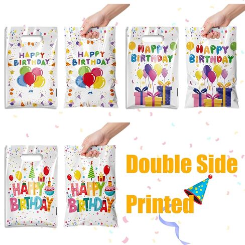 TESKEUP Party Favor Bags for Birthday Goodie Bags - Bulk Treat Gift Bags for Candy, Cookies, Snacks, Happy Birthday Party Supplies Classroom Treats, and Event Gifts (30 Pcs) in Saudi Arabia
