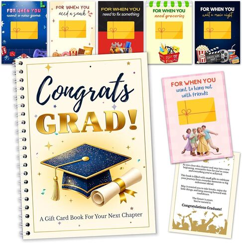 College Survival Gift Card Book, 7 x 5 Inch 20 Pages Giftcard Booklet Holders, 2026 College Survival Kit Gift Card Book, High School Graduation Gifts for Students Him Her Boys Girls Women in Saudi Arabia