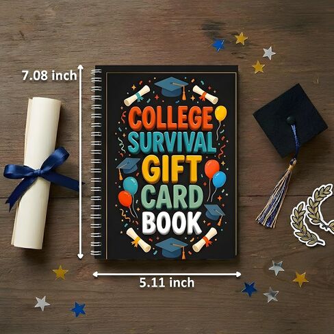 College Survival Gift Card Book, 7 x 5 Inch 20 Pages Giftcard Booklet Holders, 2026 College Survival Kit Gift Card Book, High School Graduation Gifts for Students Him Her Boys Girls Women in Saudi Arabia