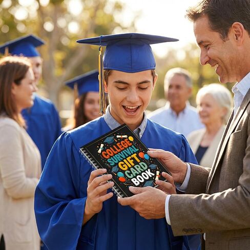 College Survival Gift Card Book, 7 x 5 Inch 20 Pages Giftcard Booklet Holders, 2026 College Survival Kit Gift Card Book, High School Graduation Gifts for Students Him Her Boys Girls Women in Saudi Arabia