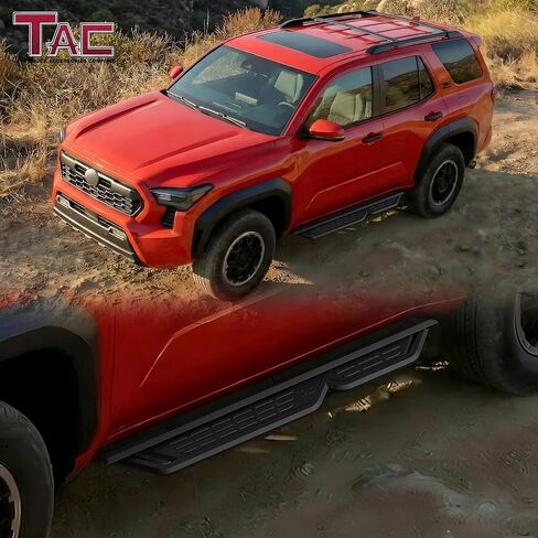لوحات الجري TAC Fort المتوافقة مع 2025-2026 Toyota 4Runner |الخطوات الجانبية |قضبان Nerf |الملحقات الخارجية لسيارات الدفع الرباعي |الفولاذ الكربوني الناعم باللون الأسود قطعتين in Kuwait
