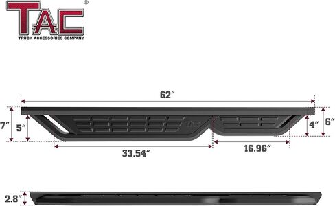 لوحات الجري TAC Fort المتوافقة مع 2025-2026 Toyota 4Runner |الخطوات الجانبية |قضبان Nerf |الملحقات الخارجية لسيارات الدفع الرباعي |الفولاذ الكربوني الناعم باللون الأسود قطعتين in Kuwait