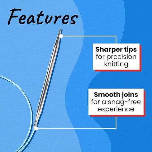 skacel by addi Rocket Circular Knitting Needles, Fixed 24 Inch (60 cm) Plated Brass Tips with Flexible Nylon Cord, 2.5 mm (US Size 1) in Saudi Arabia