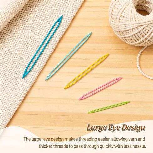 15PCS Large Eye Plastic Yarn Needles for Knitting and Crochet, Flexible Tapestry Darning Needles for Weaving in Ends with Thick Bulky Yarn, Multicolor in Saudi Arabia
