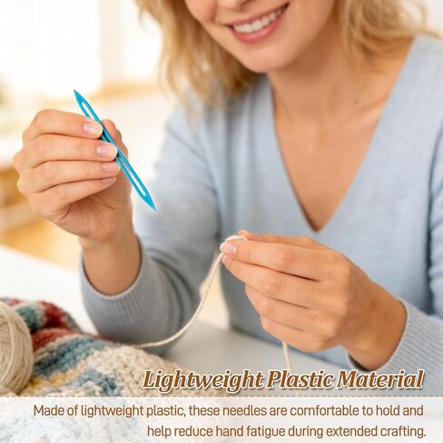 15PCS Large Eye Plastic Yarn Needles for Knitting and Crochet, Flexible Tapestry Darning Needles for Weaving in Ends with Thick Bulky Yarn, Multicolor in Saudi Arabia