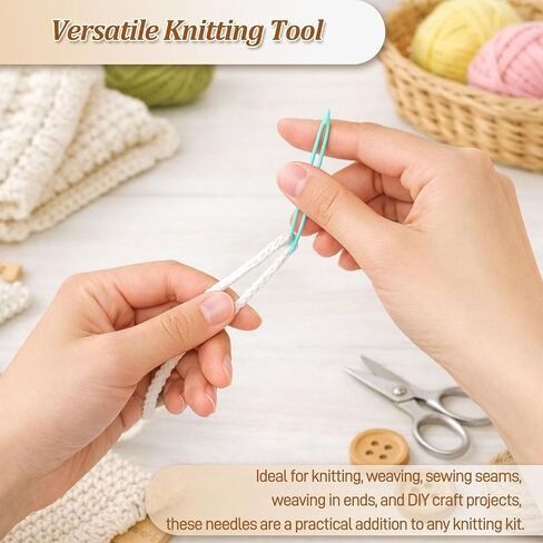 15PCS Large Eye Plastic Yarn Needles for Knitting and Crochet, Flexible Tapestry Darning Needles for Weaving in Ends with Thick Bulky Yarn, Multicolor in Saudi Arabia