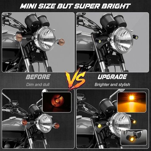 NTHREEAUTO LED Turn Signal Lights Universal Motorcycle Turn Signals, Mini Size Blinkers Front Indicator Compatible with Harley Honda Yamaha Kawasaki Suzuki Triumph in Kuwait