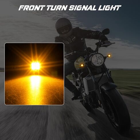 NTHREEAUTO LED Turn Signal Lights Universal Motorcycle Turn Signals, Mini Size Blinkers Front Indicator Compatible with Harley Honda Yamaha Kawasaki Suzuki Triumph in Kuwait