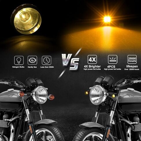 NTHREEAUTO LED Turn Signal Lights Universal Motorcycle Turn Signals, Mini Size Blinkers Front Indicator Compatible with Harley Honda Yamaha Kawasaki Suzuki Triumph in Kuwait